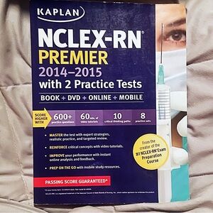 Nursing Test Prep Book Kaplan NCLEX-RN PREMIER 2014-2015 Textbook Workbook